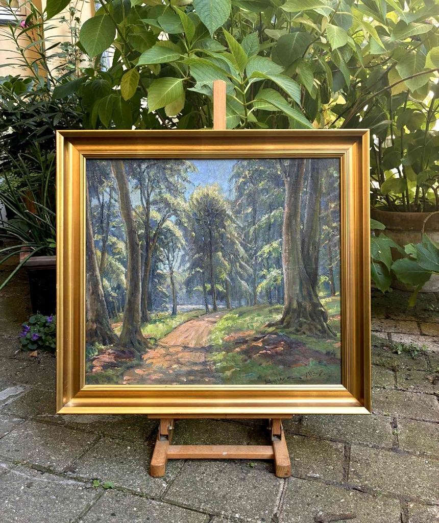 Woodland Path in Summer Light, 1937 – Lauritz Howe (1869–1945). Danish Oil.