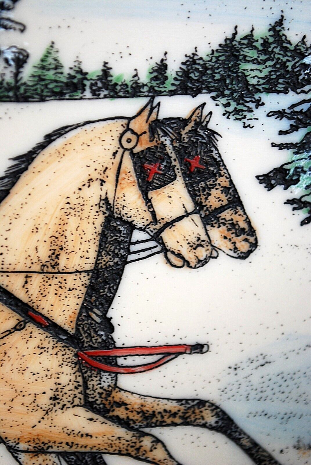 Hand Colored RARE Currier & Ives ARTINI ENGRAVING ‘THE ROAD WINTER’ Framed 17.5″