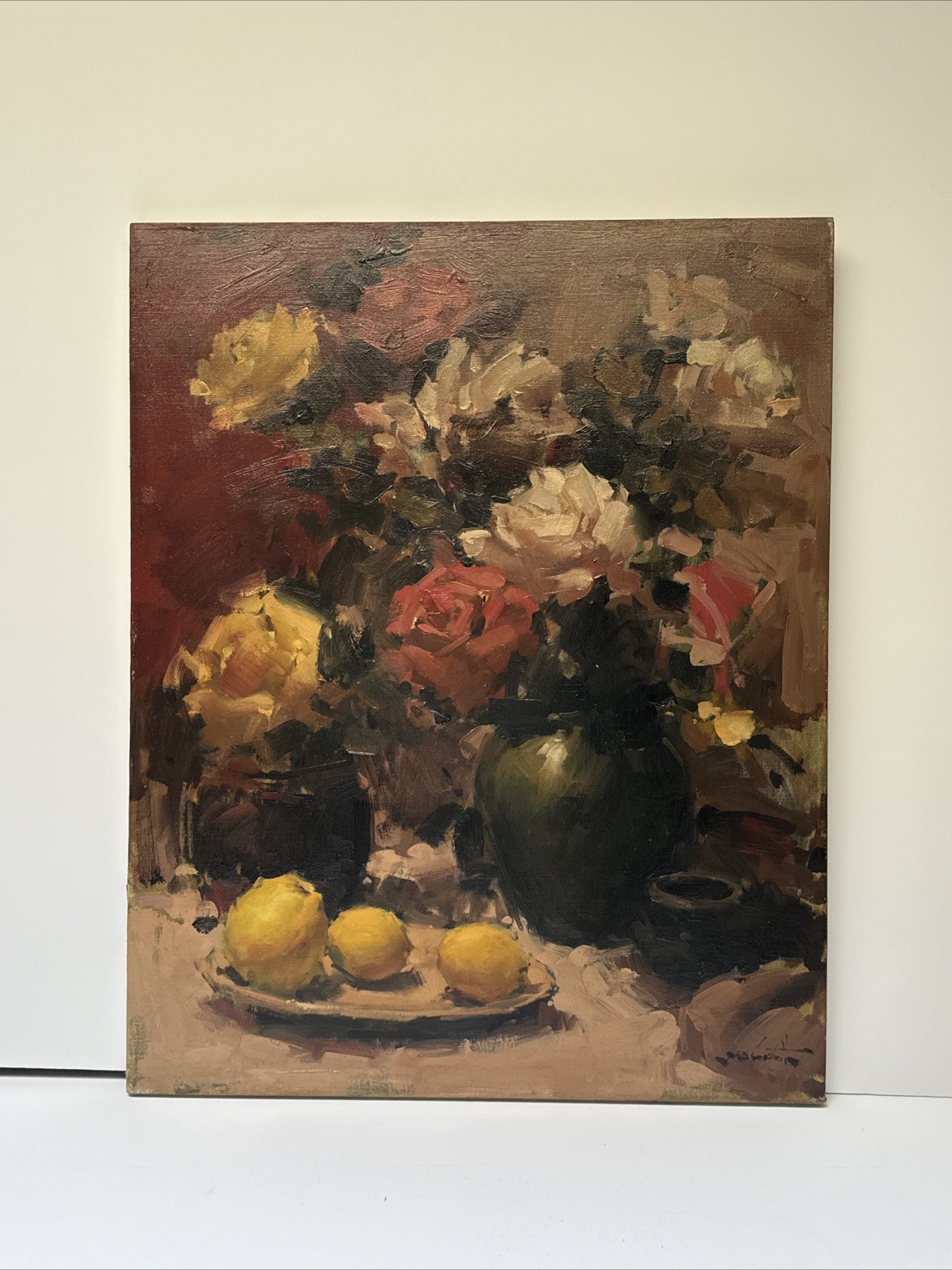 CLARENCE MCGRATH PAINTING IMPRESSIONIST STILL LIFE FLOWERS FLORAL LEMONS FAMOUS
