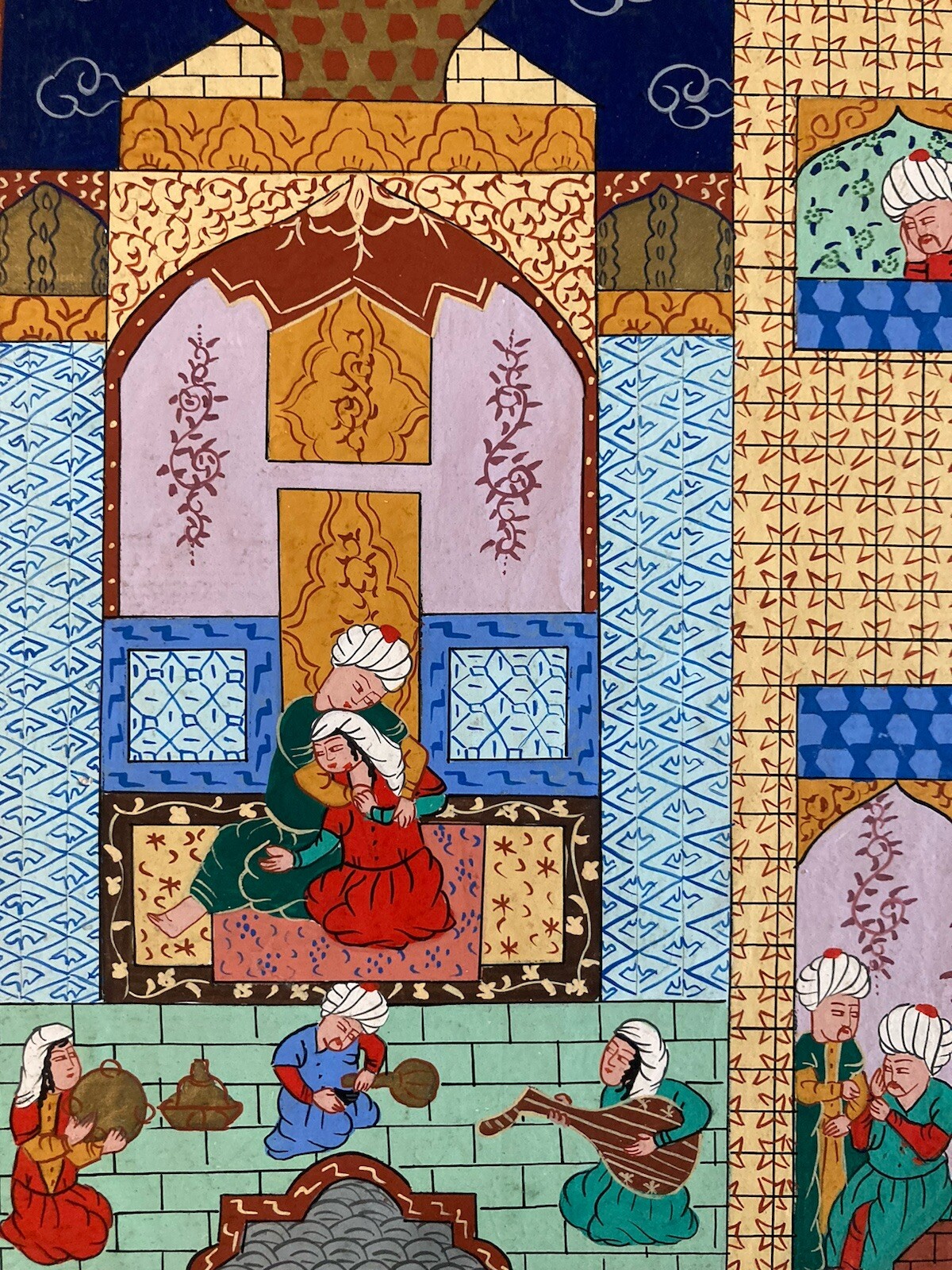 Rare Beautiful Persian Painting Illustration 19th Orientalist Orientalism Art