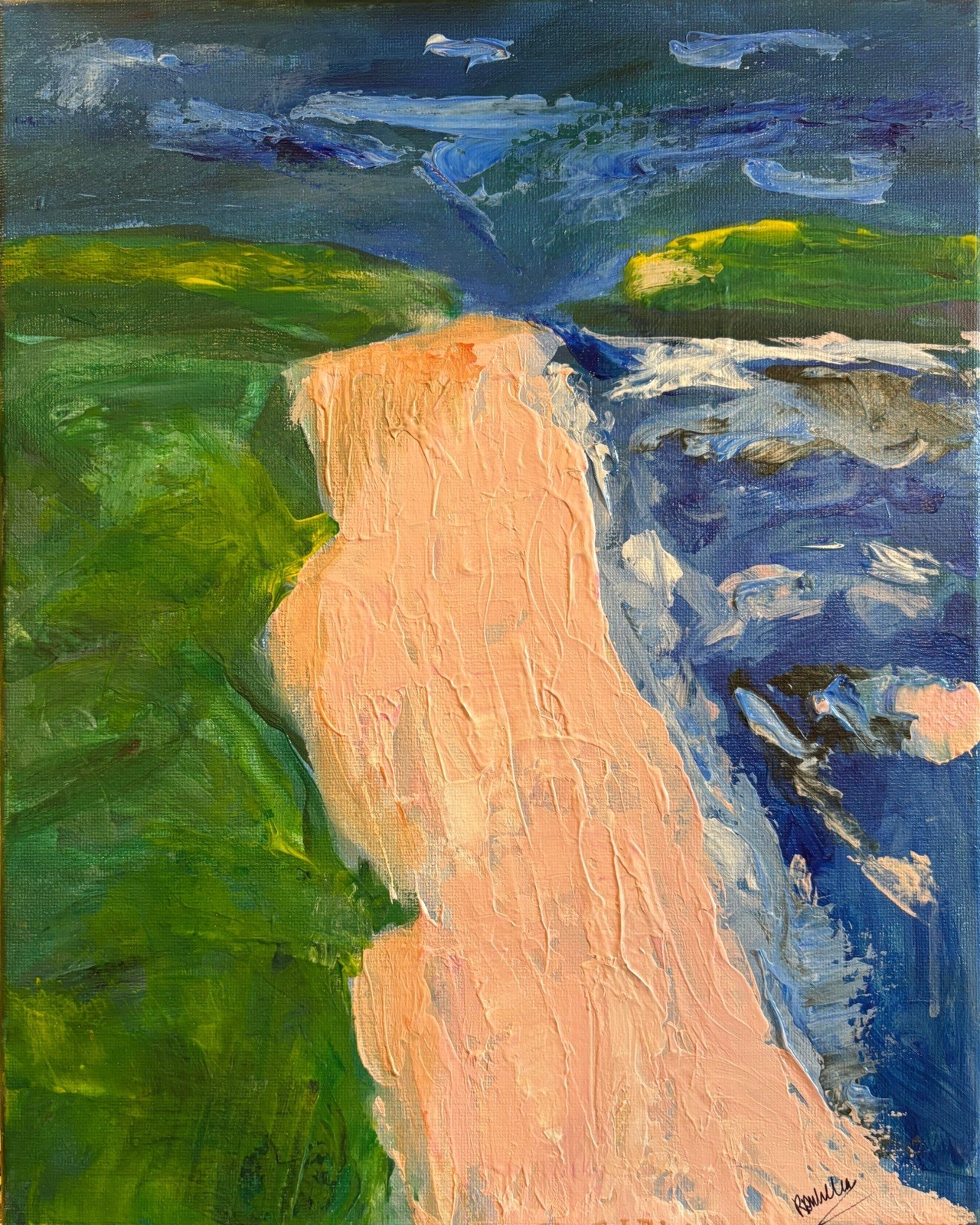 IMPRESSIONISM Seaside LANDSCAPE ORIGINAL ART CANVAS UNIQUE SEASONAL