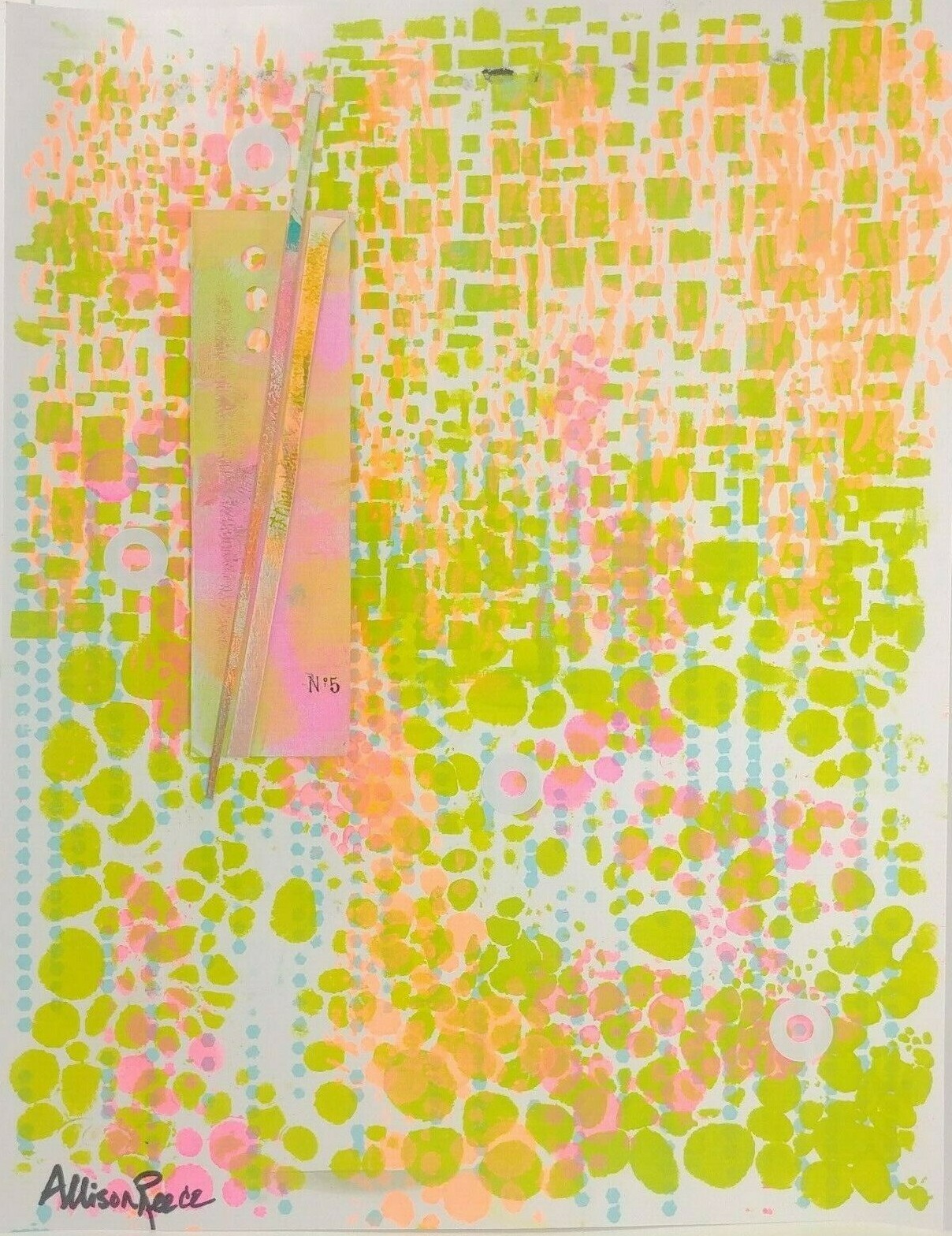 Title No.5 Abstract Art Mixed Media Painting on Paper by Allison Reece
