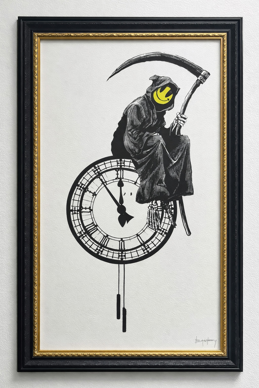 BANKSY -«Grin Reeper»- Screenprint-Signed-Iconic Graffiti Street Art- A Beauty!