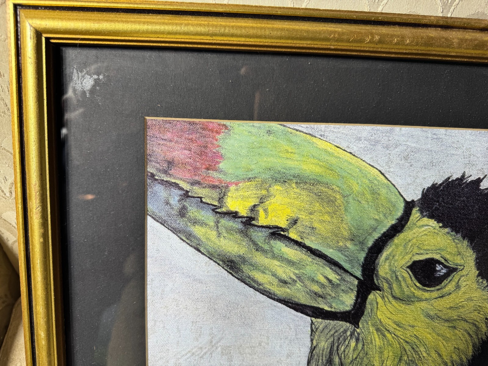 Elizabeth Whitaker «A Toucan Scene» Mixed Media Painting – Signed And Framed