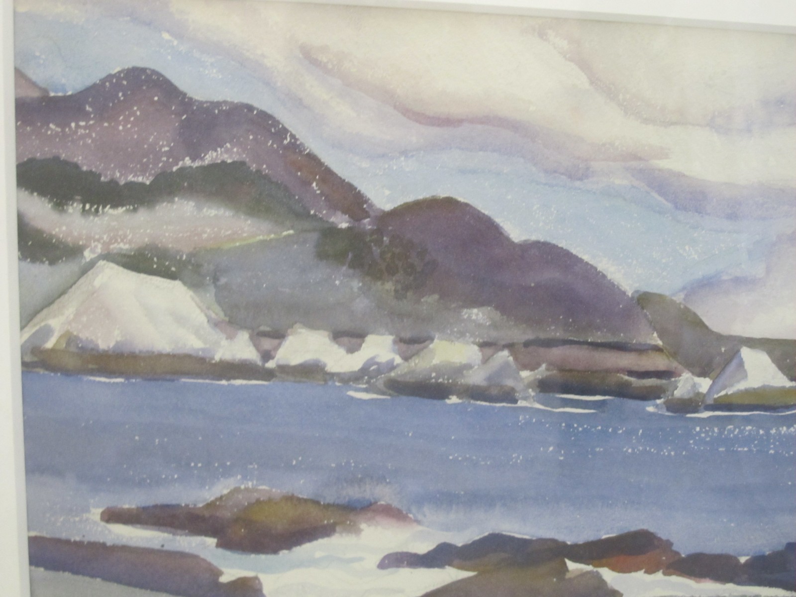 HELEN Katherine FORBES Coastal OCEAN Mountain Landscape WATERCOLOR Painting