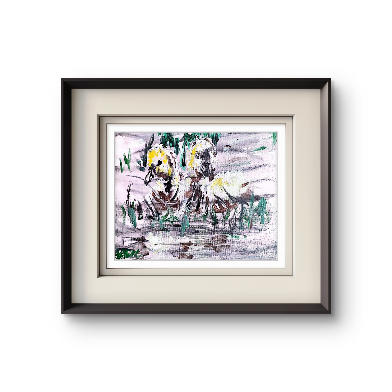 Duck In Water Contemporary Expressionist Original Painting