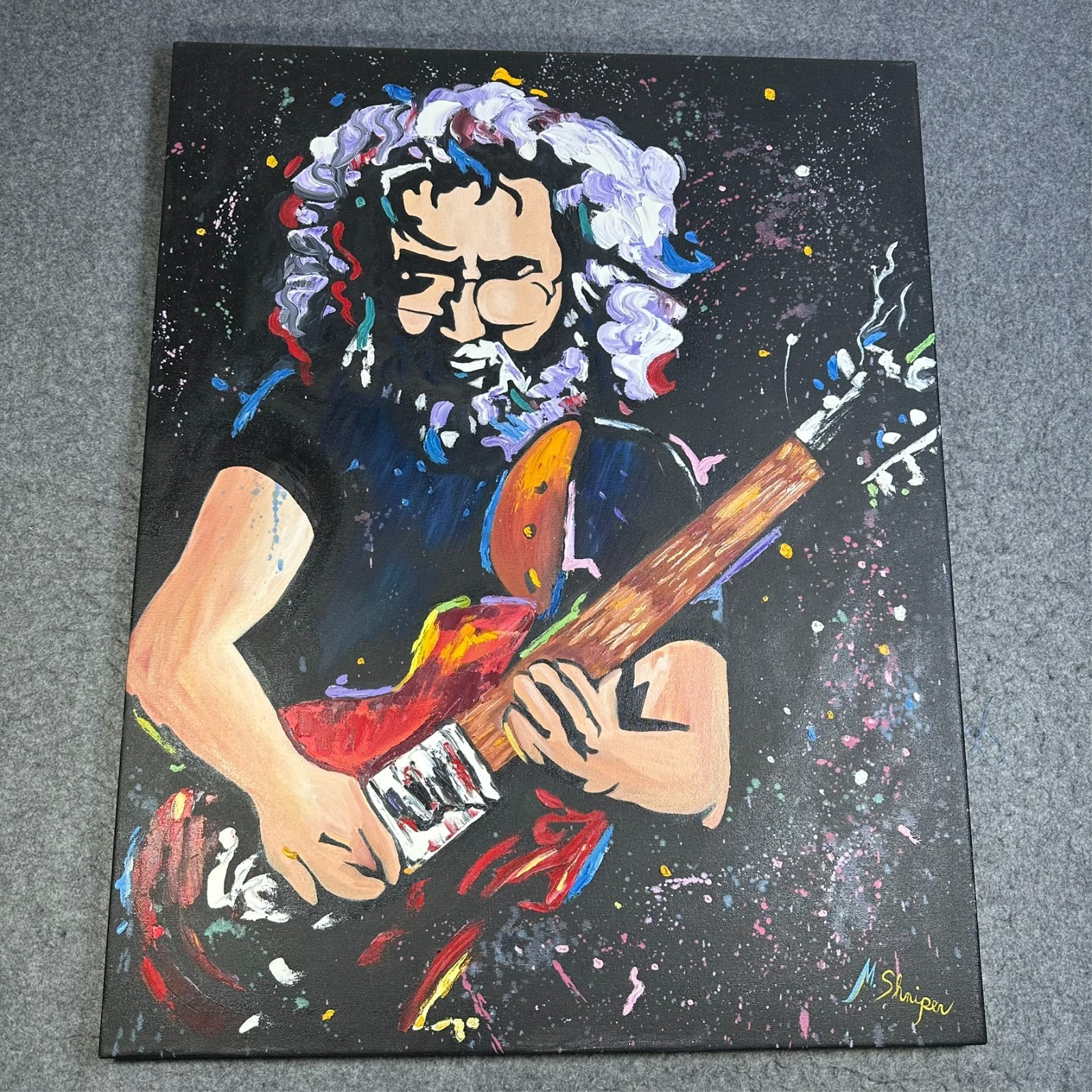 Original Jerry Garcia Abstract Painting Art Grateful Dead 30×24″ Canvas