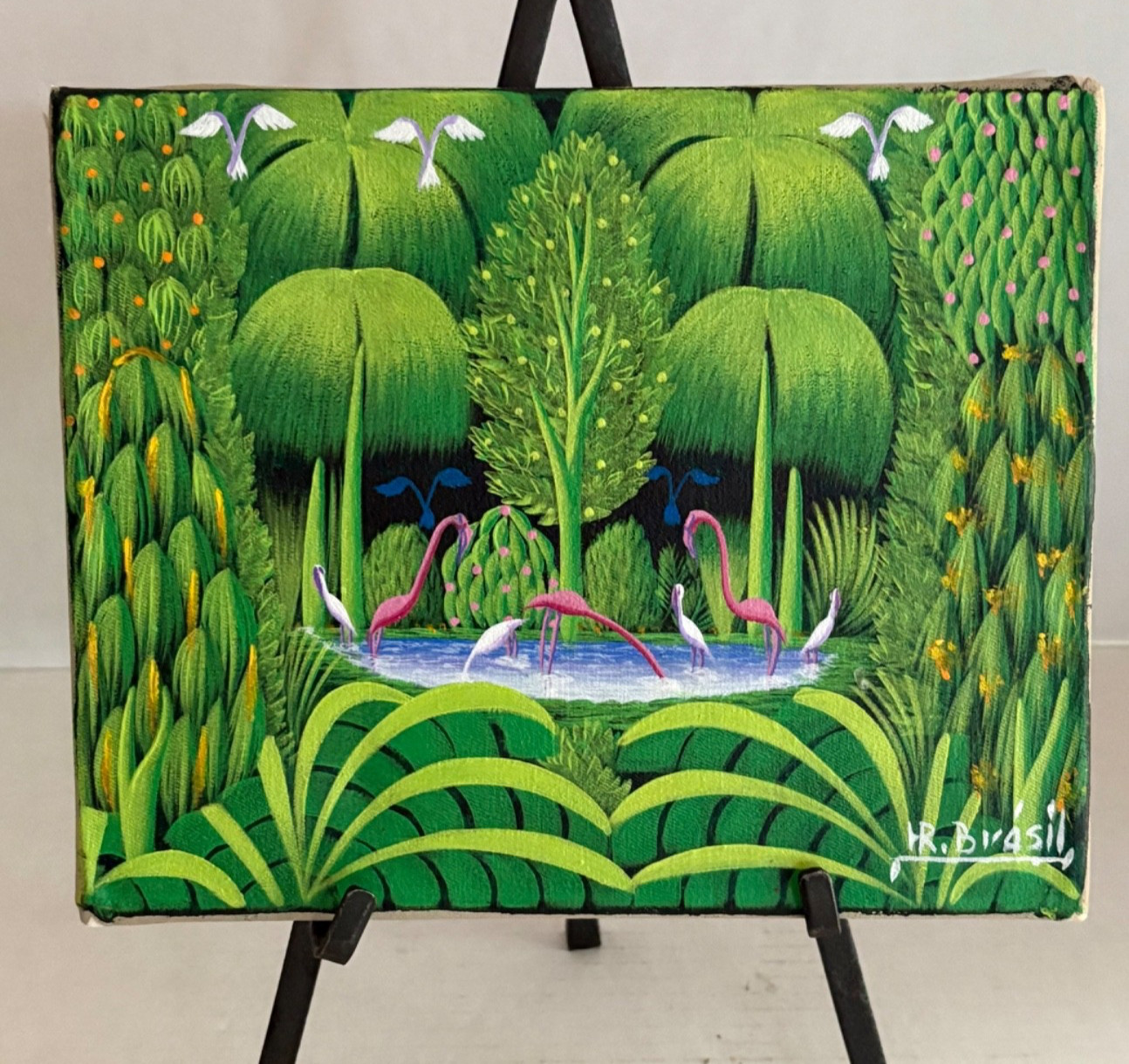 HENRI ROBERT BRESIL – HAITIAN ART: 8 X 10 ORIGINAL PAINITING UNFRAMED