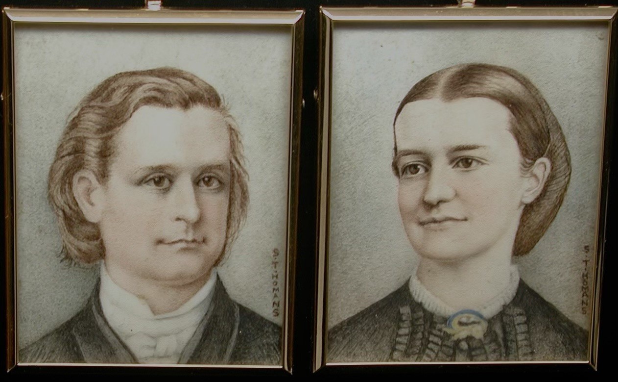 Signed Pair Of Portrait Miniatures Of A Man And A Woman, C. 1890-1915