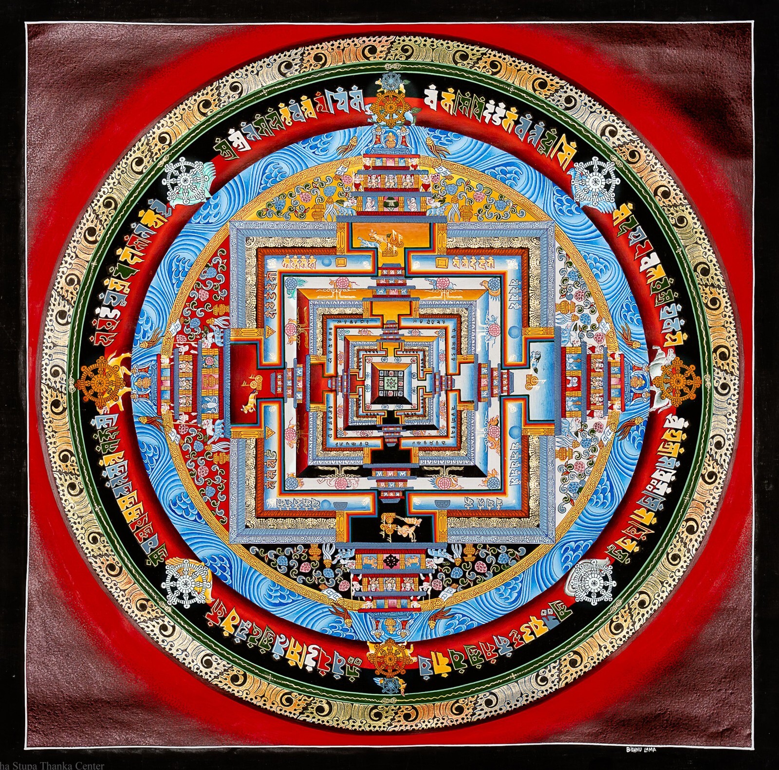 Eternal Time Cycle: Kalachakra Mandala Painting | Hand-Made | Authentic -A79426