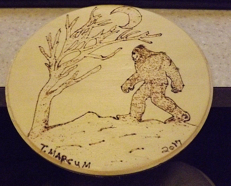 BIGFOOT Wood burning – Signed – Hand Made by Artist