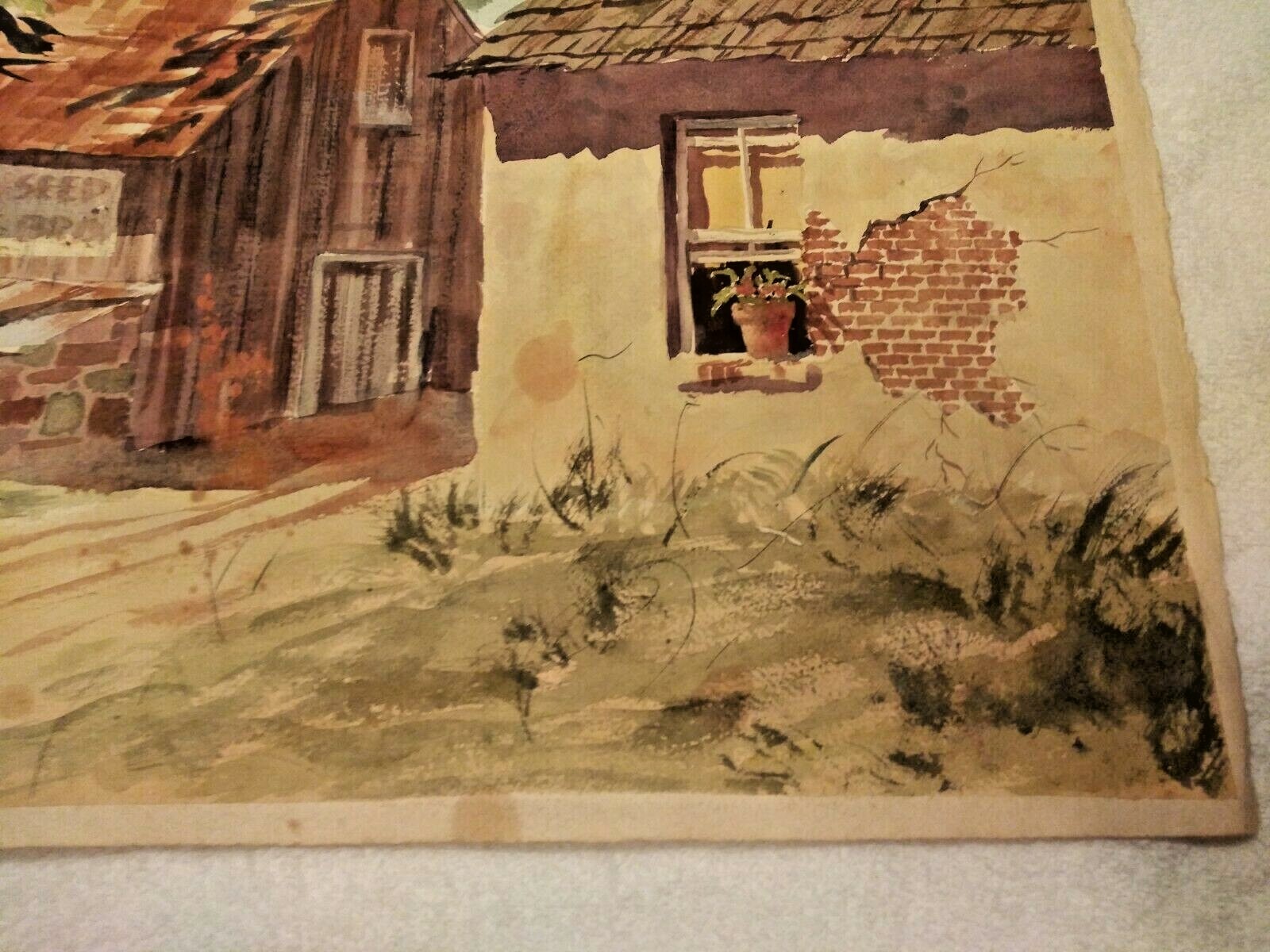 Authenticate J. Robert Burnell Painting, Watercolor, Landscape w/ Barn, Virginia