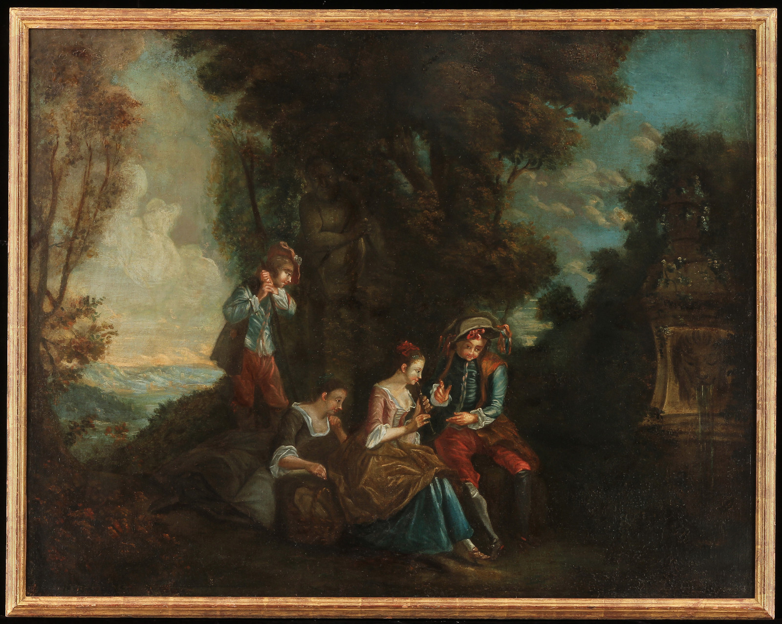 Jean-Baptiste Pater Original Painting French Rococo Art Music Lesson 18th c.