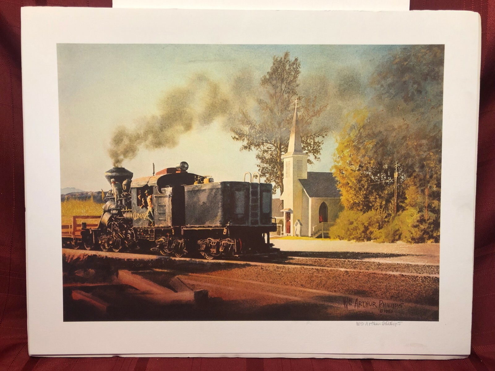 «Train at ELBE» by William Arthur Phillips 1982 Signed