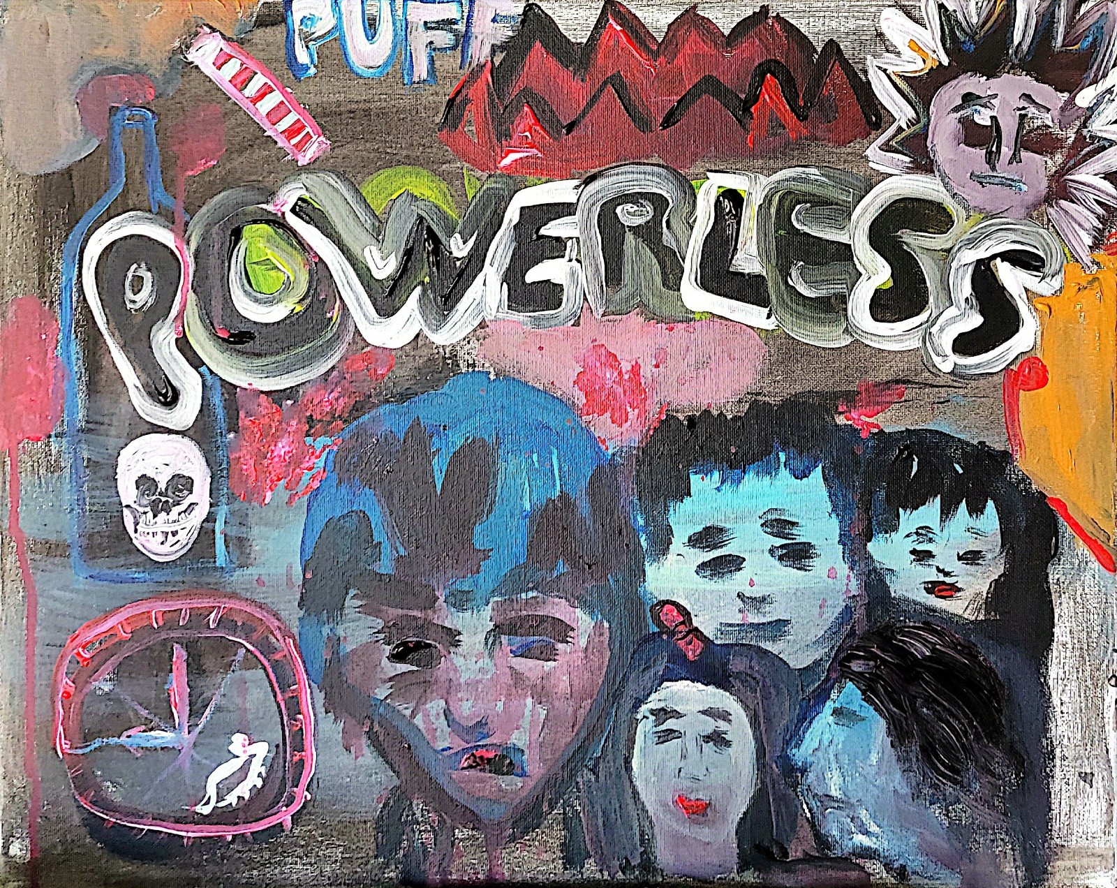 Powerlessness From Drugs Basquiat Inspired Abstract Acrylic At Painting