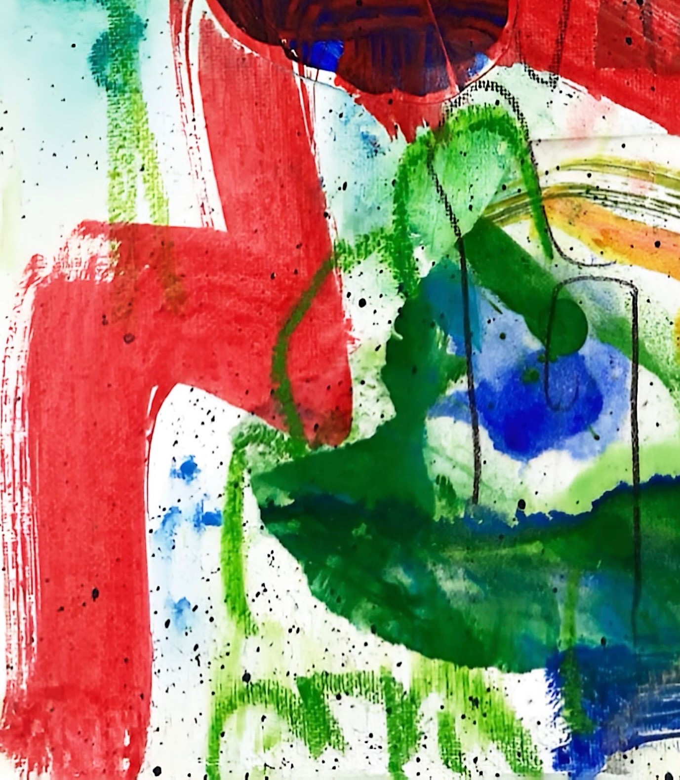 Original Colorful Abstract 12×16 Canvas Acrylic Painting, Holly Hammond