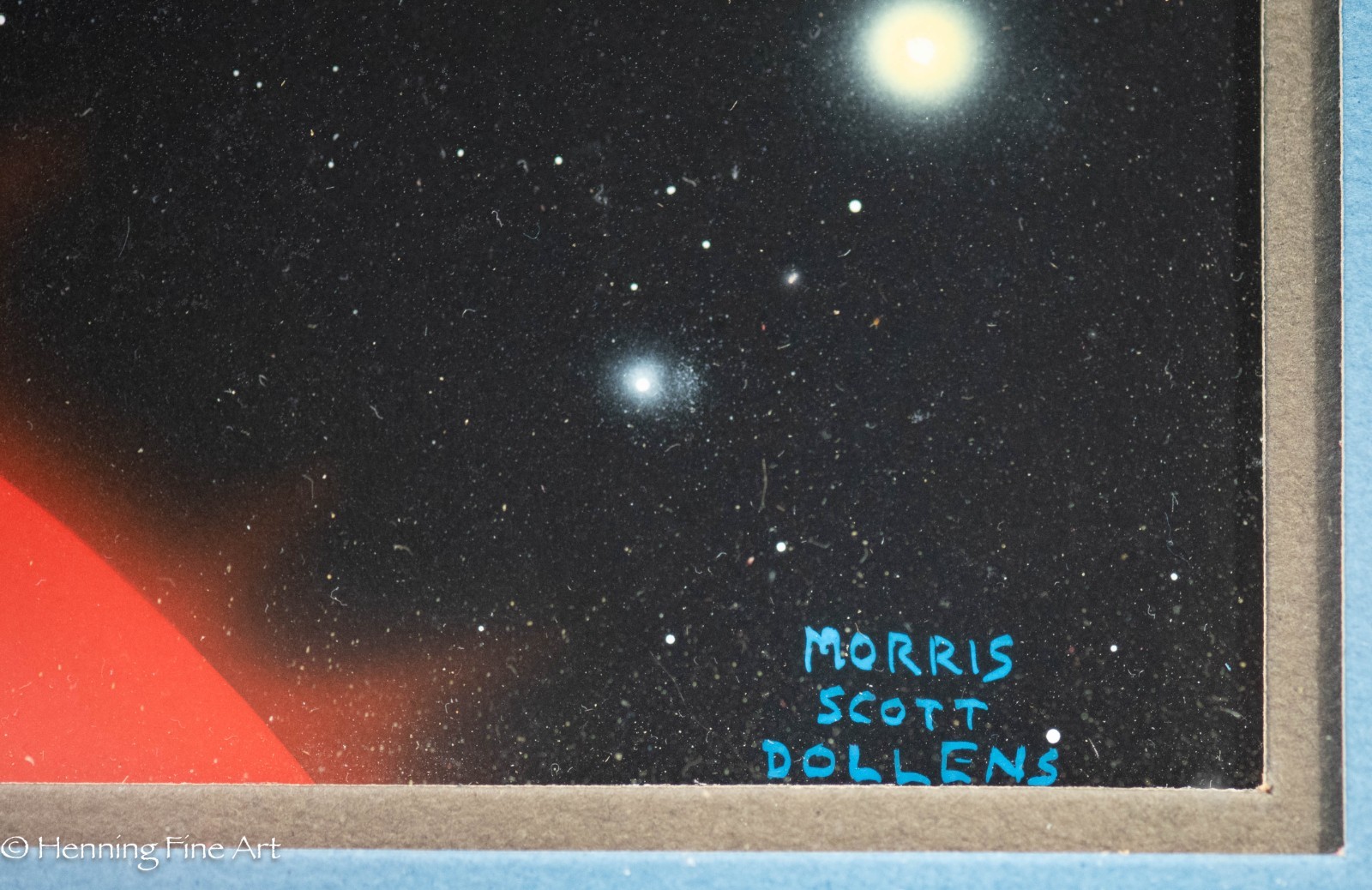 Morris Scott Dollens Original Science Fiction Space Painting Galaxy and Sun