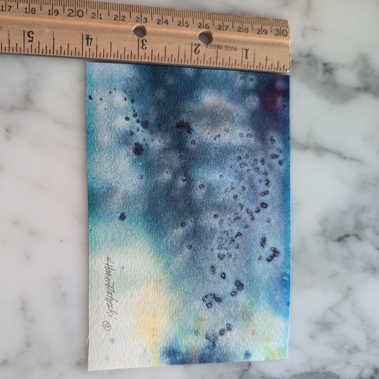 ORIGINAL SIGNED ART PAINTING WATER COLOR BY HAHN POTOCKI 4″x5.5″ One of a kind!