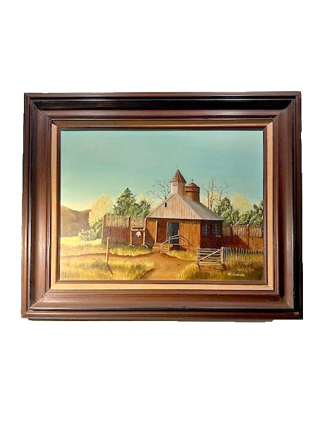 OIL ON CANVAS PAINTING ORIGINAL SIGNED AL CORBETT /COUNTRY CHURCH