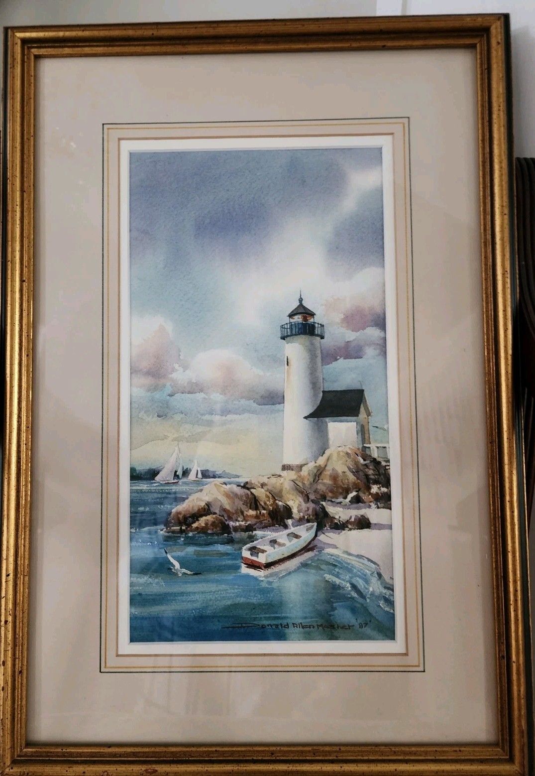 D. A. MOSHER:Lighthouse Water Color