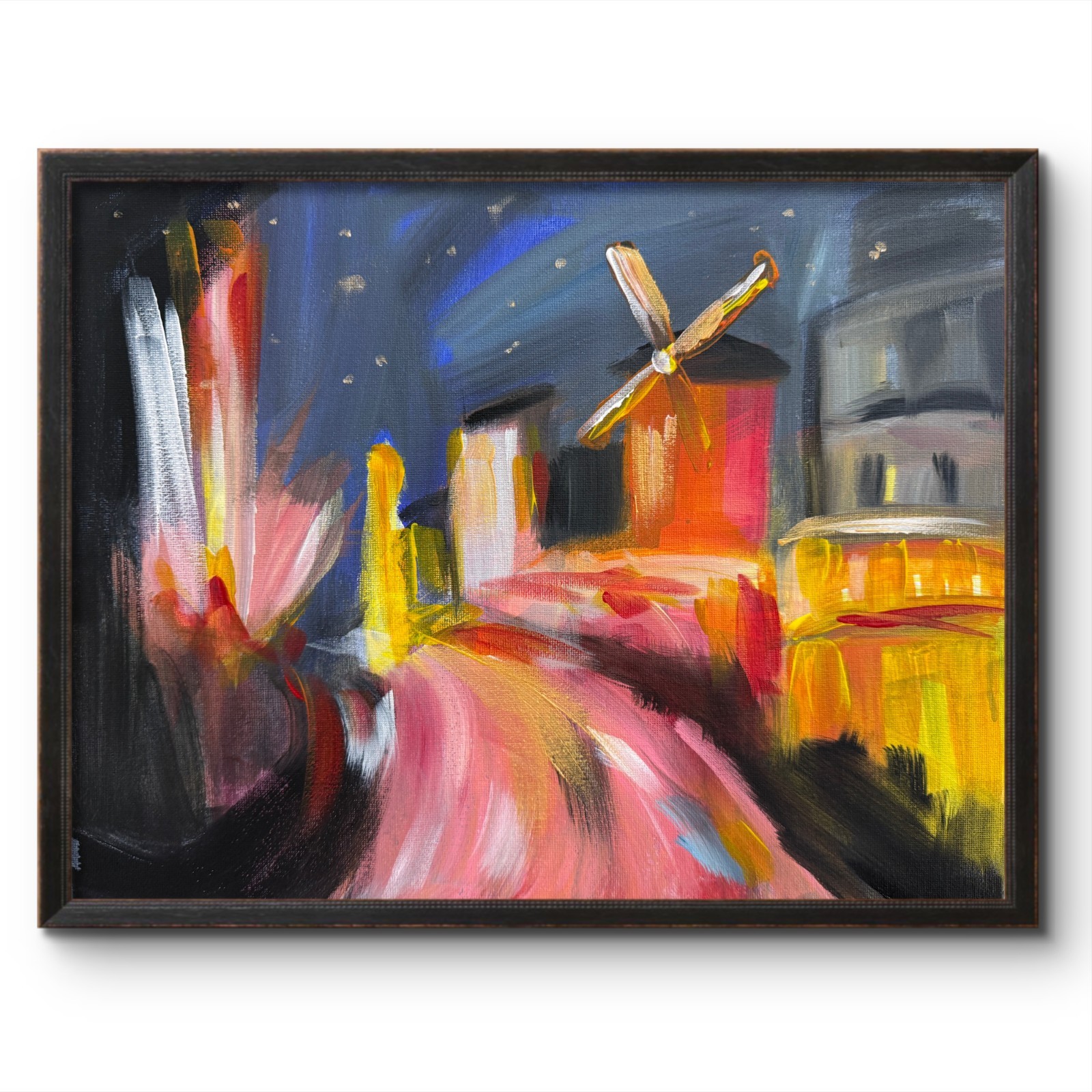 MOULIN ROUGE GOLD ACCENTS 14×11 MODERN PARIS ART COLLECTIBLE INTERIOR DESIGN