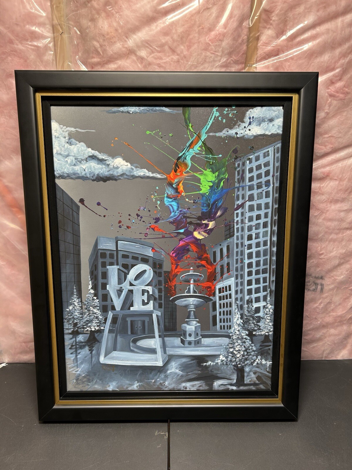 Giclee In Color With Hand-embellishment On Canvas By Kre8 Framed