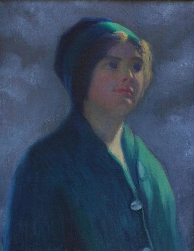 Antique Oil On Board of An Early 1900’s Female Portrait By Artist Torrey Ross
