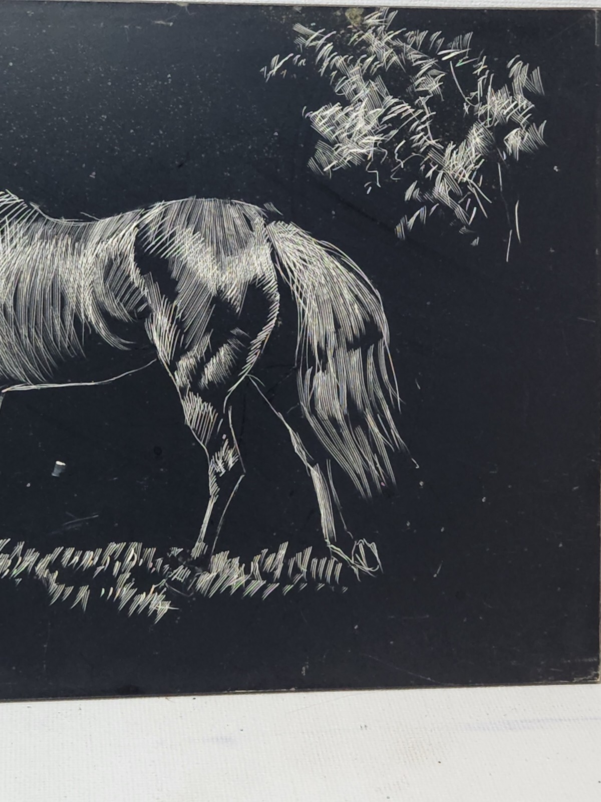 Marilyn Todd-Daniels 1936-2021 unsigned equestrian clayboard sketch horse equine