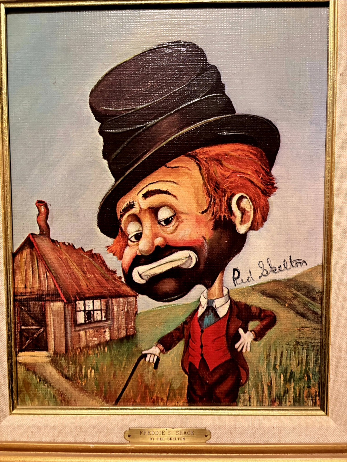 Red Skelton-SIGNED- Freddie’s Shack-  Lithograph Vintage on Canvas