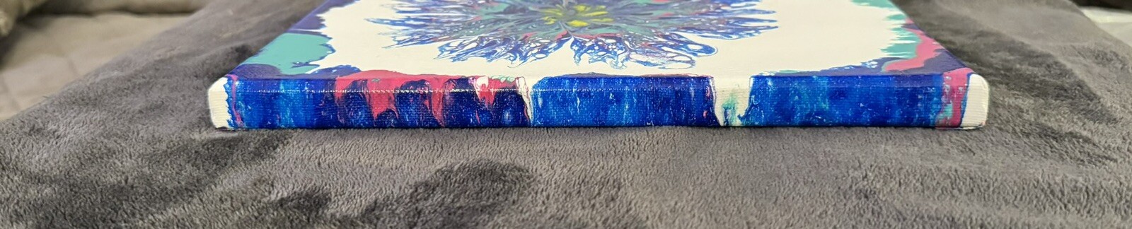 Original Abstract Art Acrylic Fluid Pour Flower Painting On Canvas Wall Decor