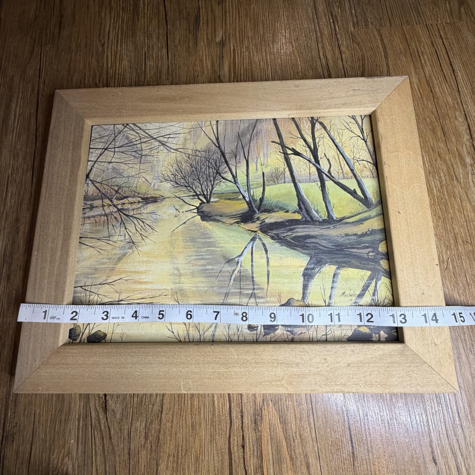 Vintage 2007 Watercolor Landscape Signed Framed 15”x12”