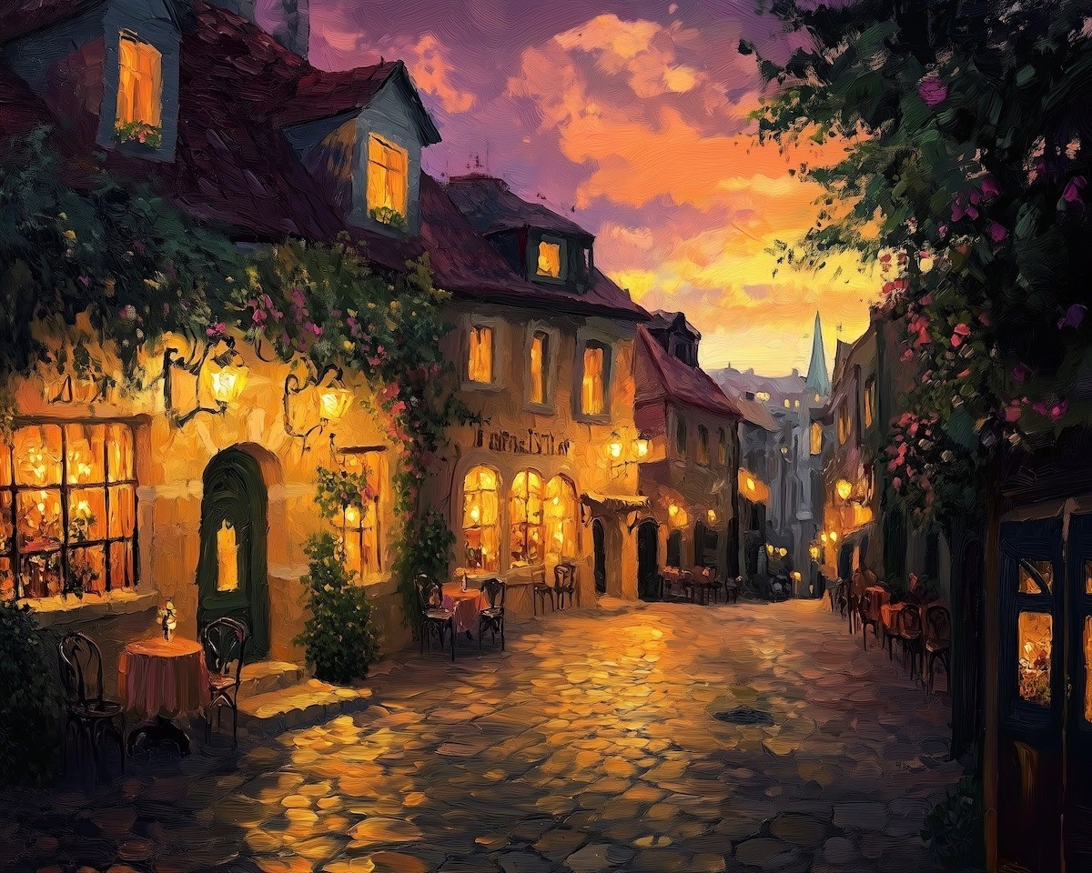 Leonid Afremov LUMINOUS HAVEN Oil Painting 30″x24″ by Official Studio GICLEE