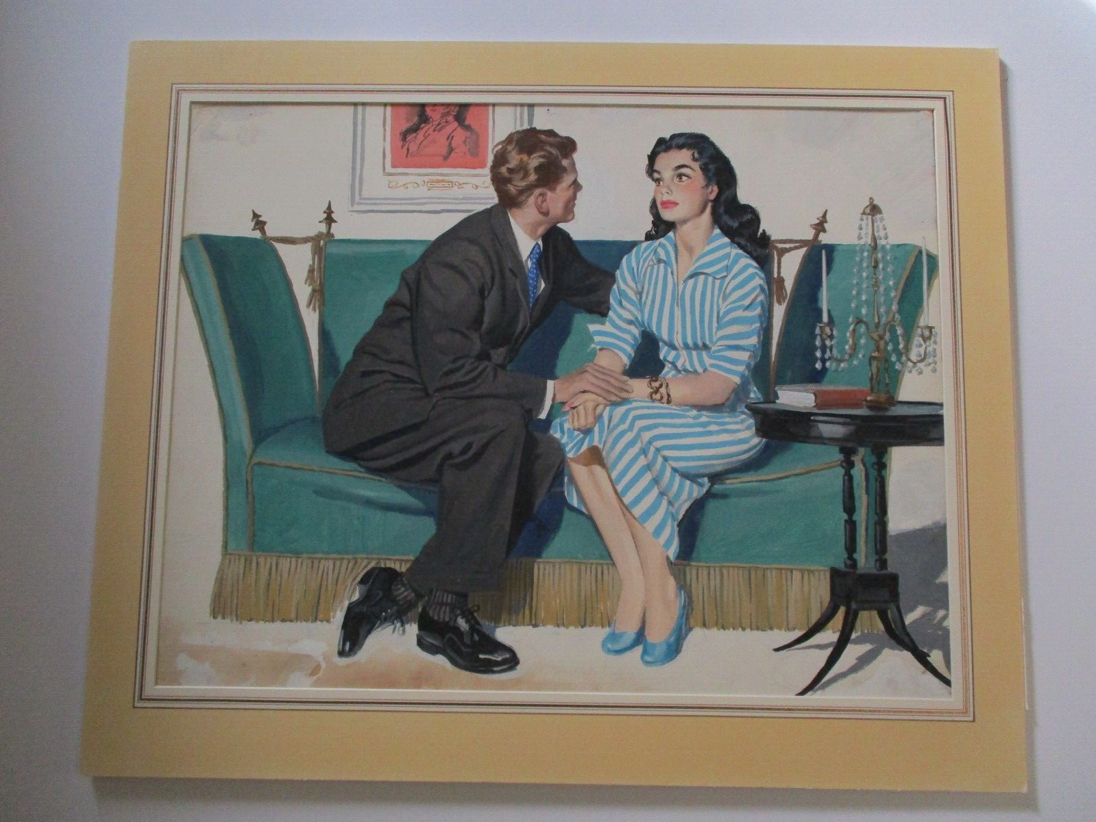 MID CENTURY ILLUSTRATION AMERICAN BEAUTY FEMALE MODEL PRETTY WOMAN MYSTERY ART