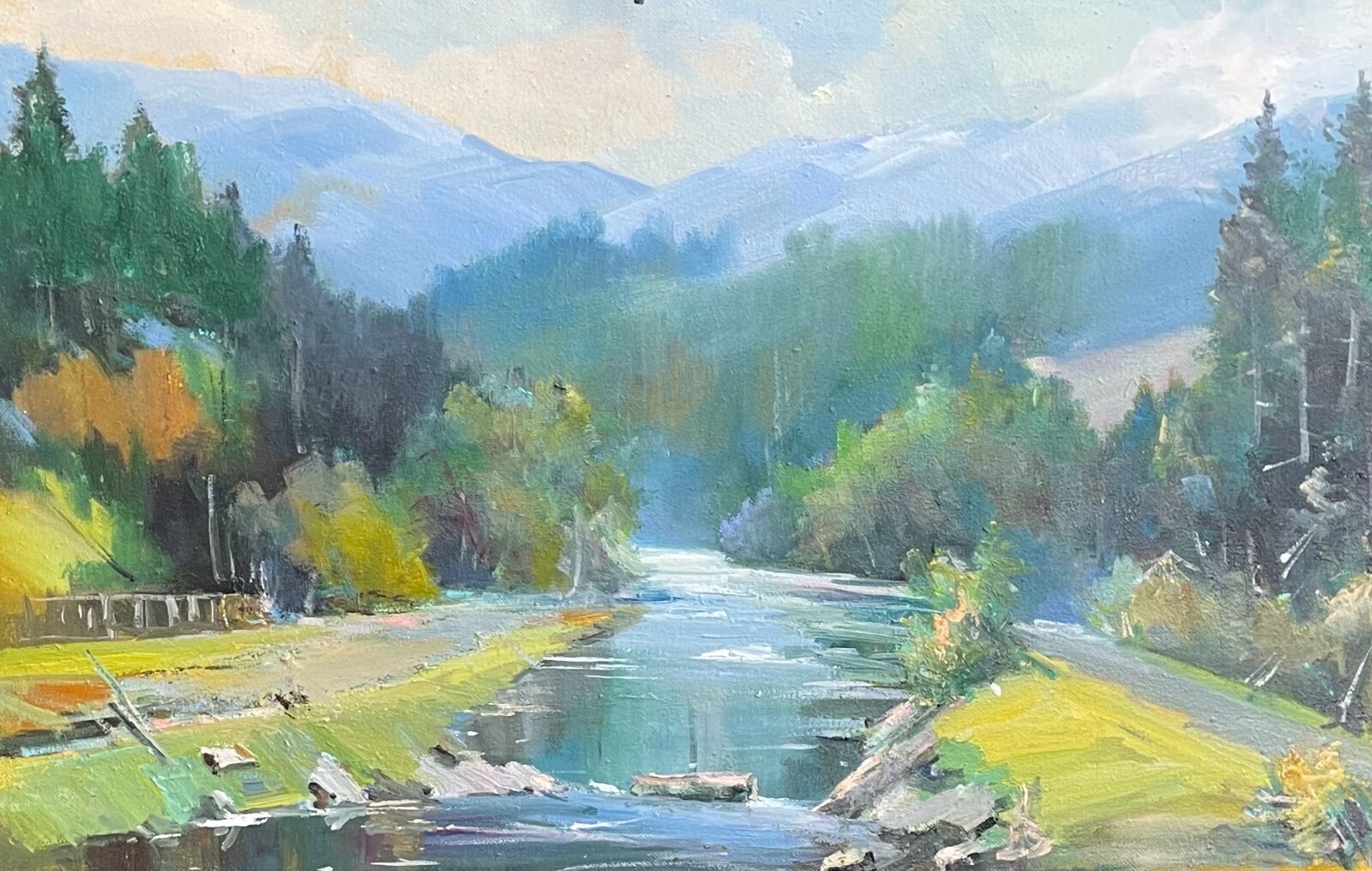 Oil painting Warm Ukrainian painter Canvas Framed Decor original landscape art