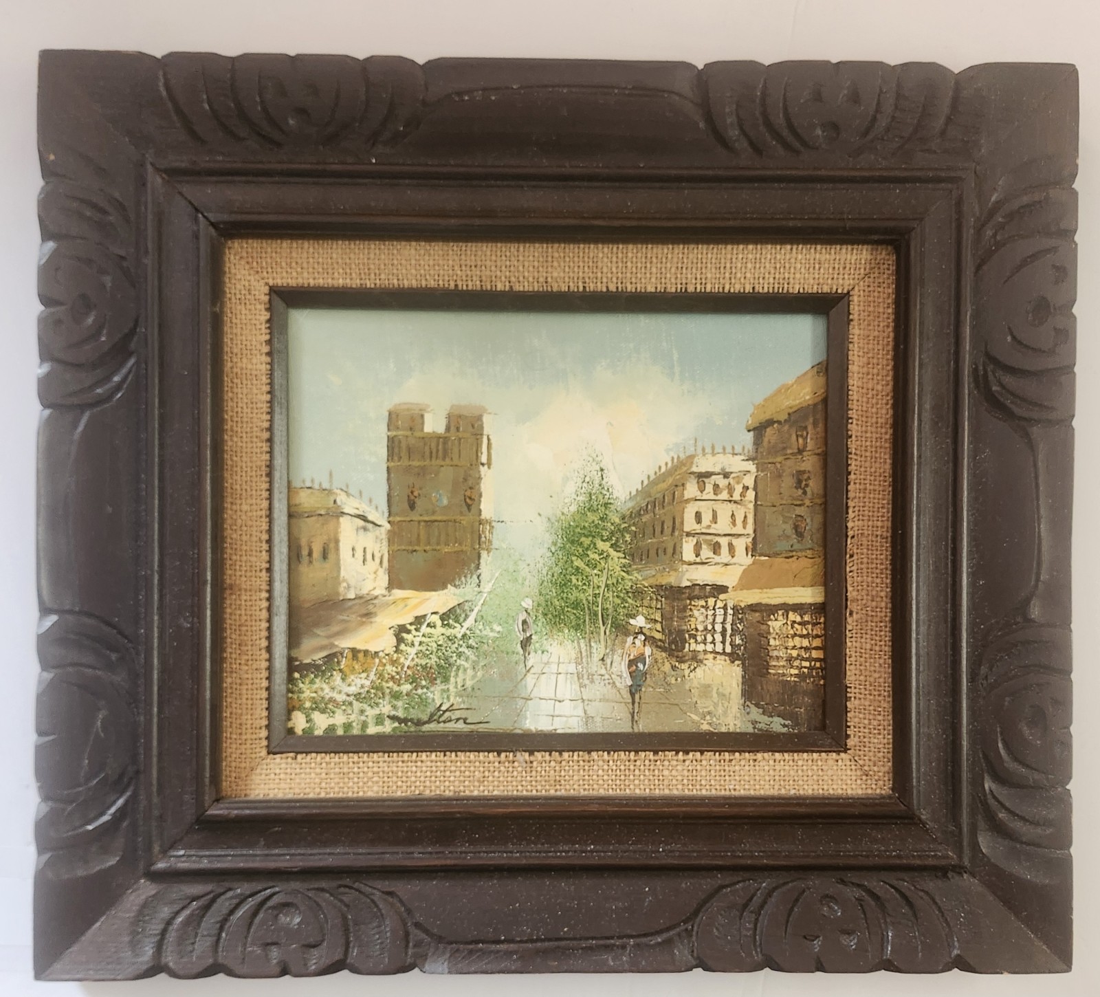 Original Oil Painting Signed Melton Mid Century 19″ Original Wood Frame