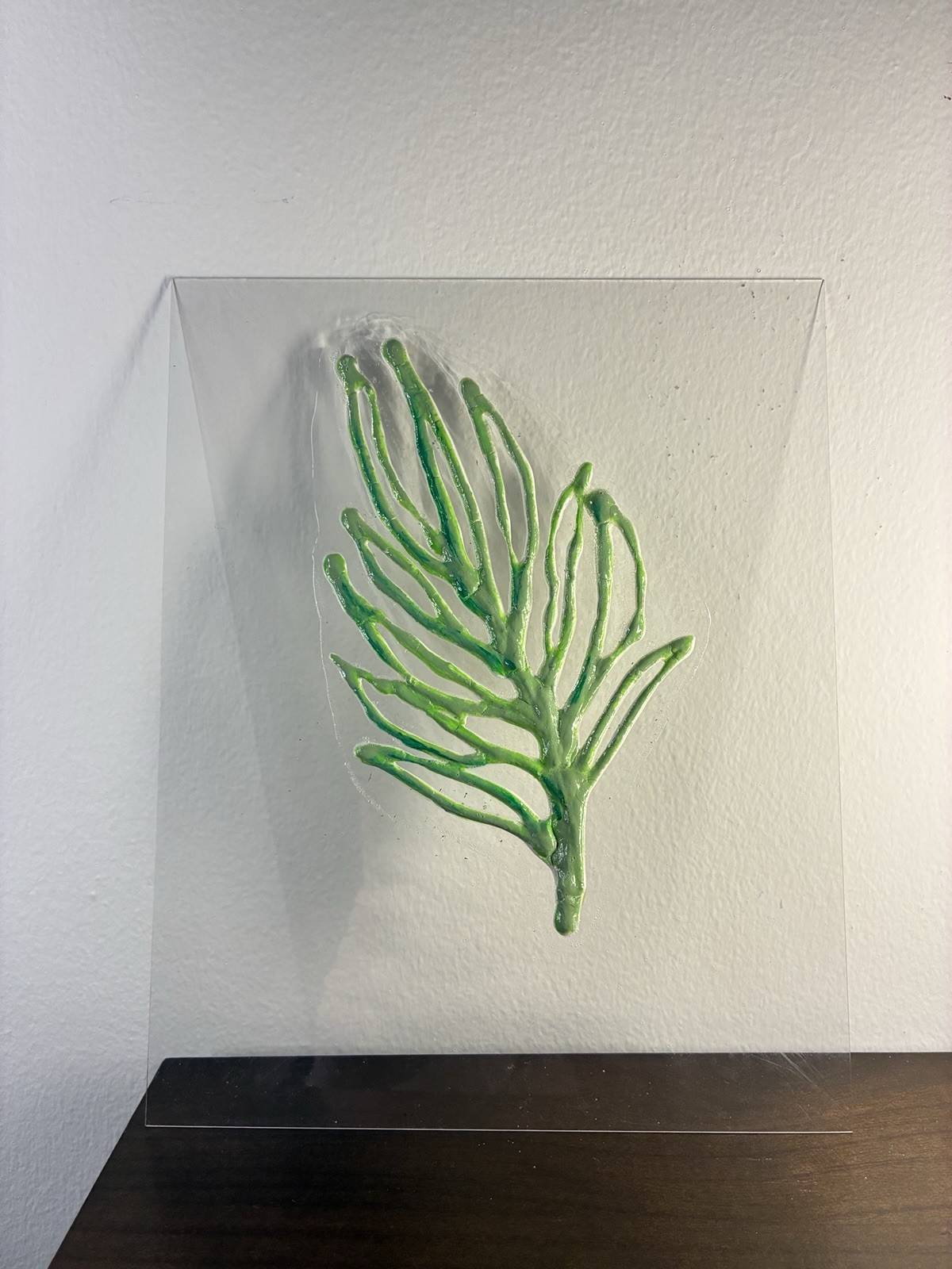 Hand Piped Plaster Art 3D Floating Acrylic Glass Frame Modern Textured Wall Art