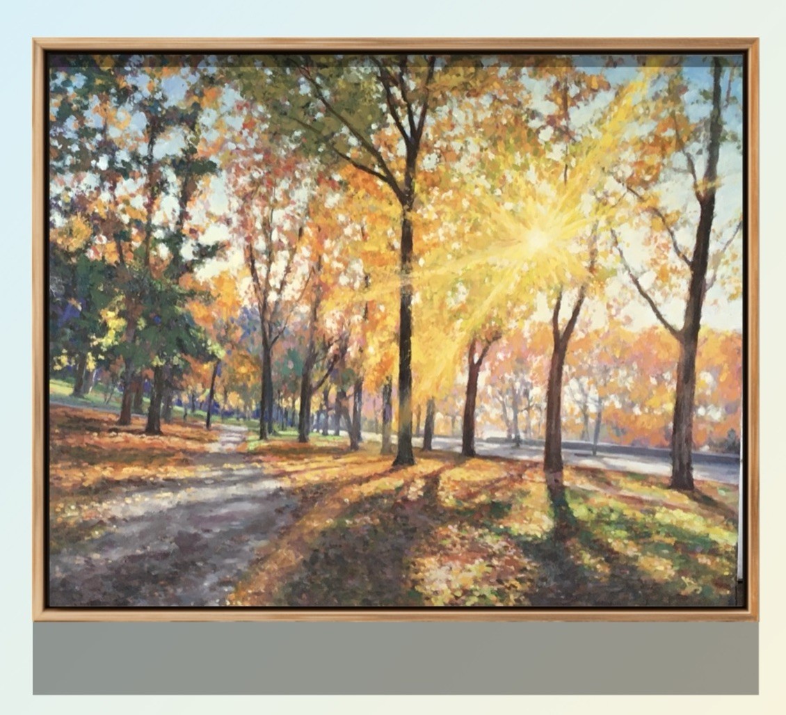 Peter Chorao Artist Original Painting Landscape Riverside Park NYC Oil 24×30 Art