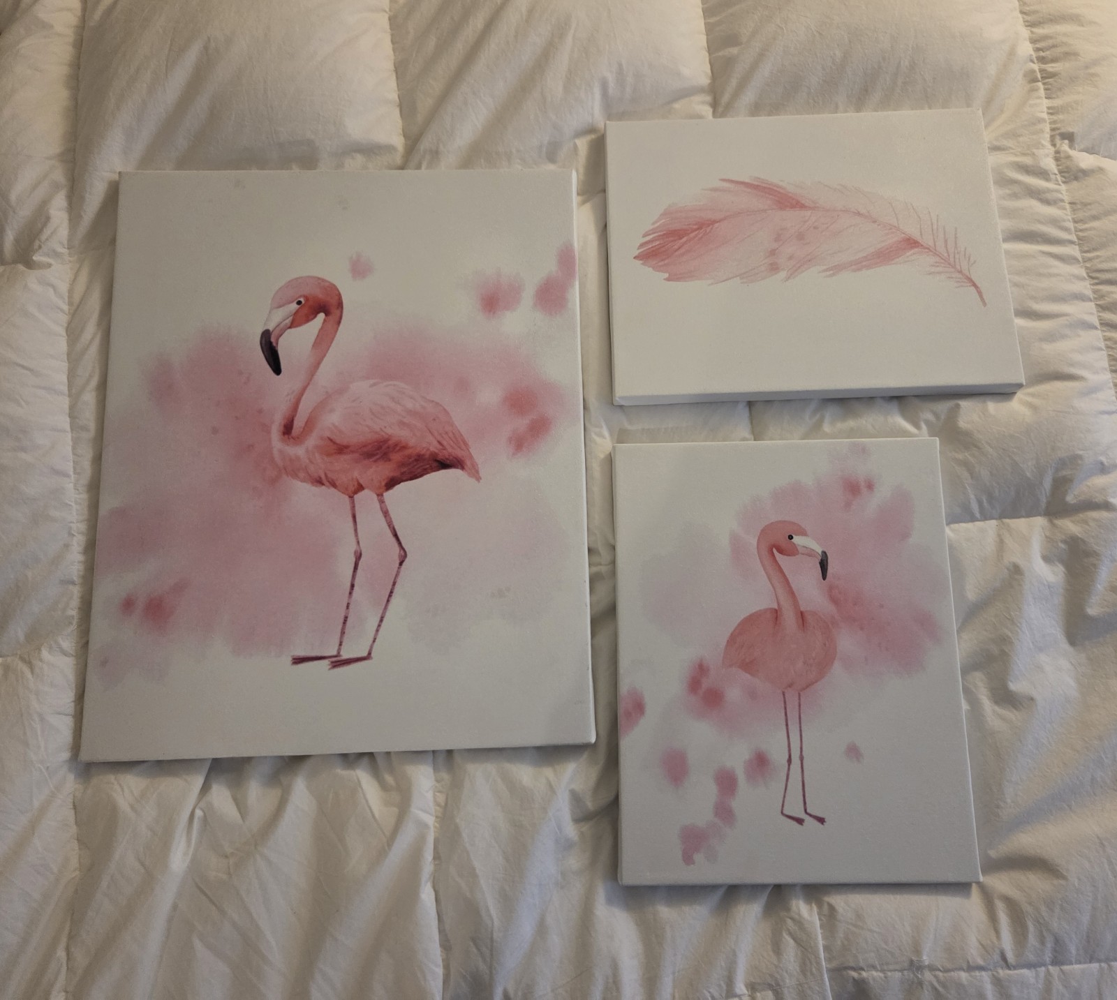Flamingos! Custom Canvas Artwork Fun Classy & Colorful Excellent Condition!