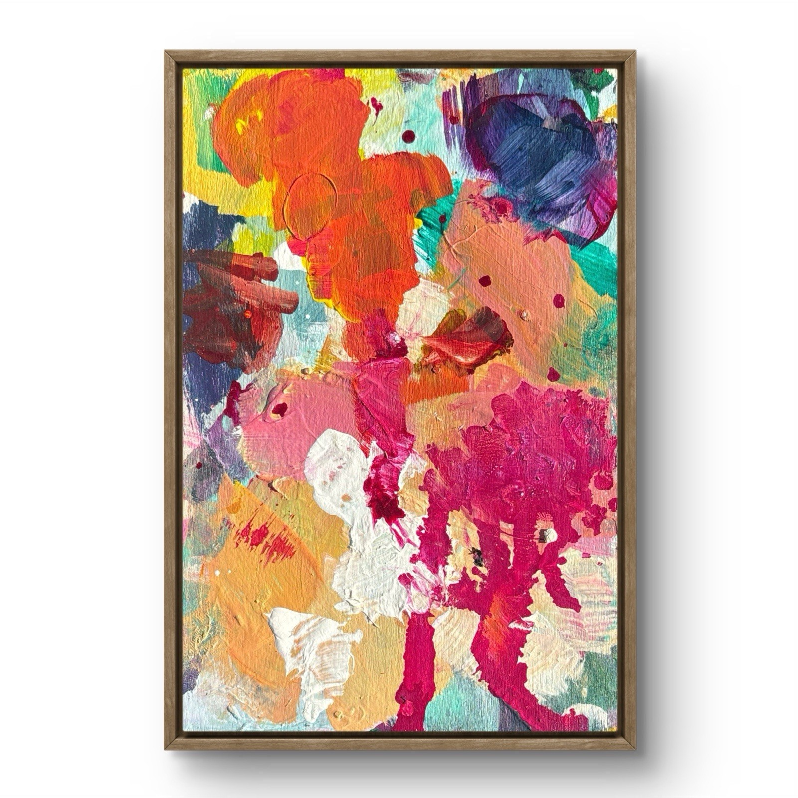PORTIA Original Abstract Red Palette Magenta 10x15cm Painting Tasmania