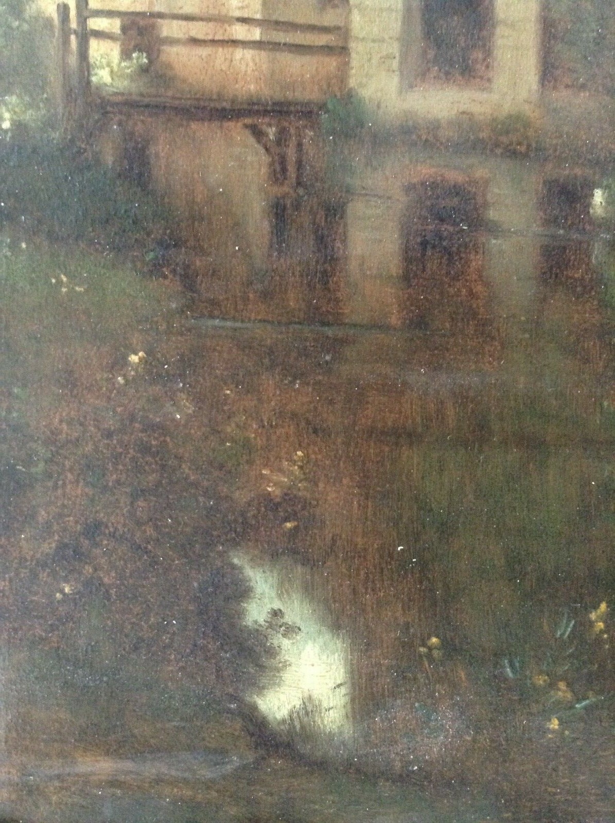 19th Century Andre Julien PREVOST Signed Pupil of COROT Women River Oil on Panel