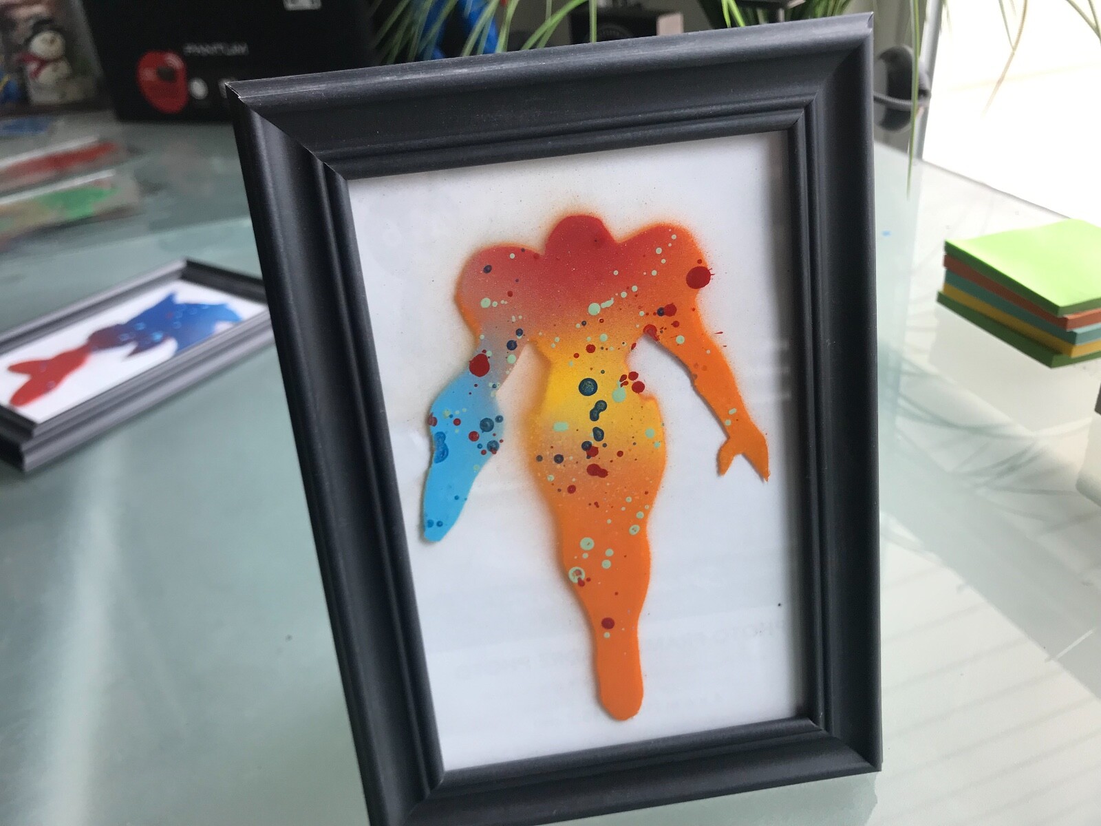 Metroid Samus Aran Video Game Abstract Stencil Glass Pop Fan Art Painting