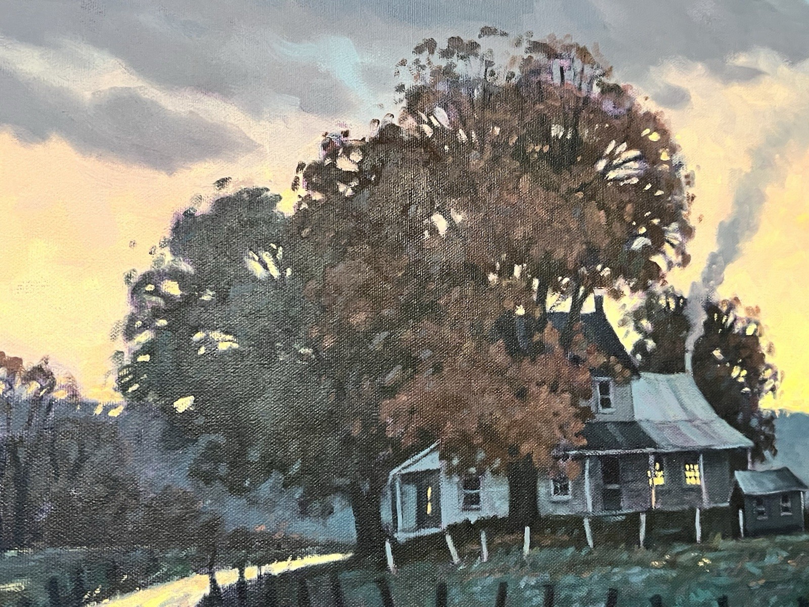 J. Scott Wolf Lancaster County Original Oil Painting Country Sunrise Dusk Framed