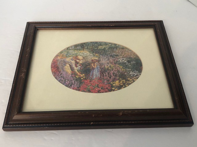Beautiful Wall Art Adult Mother & Child in Flower Garden – 12 x 10