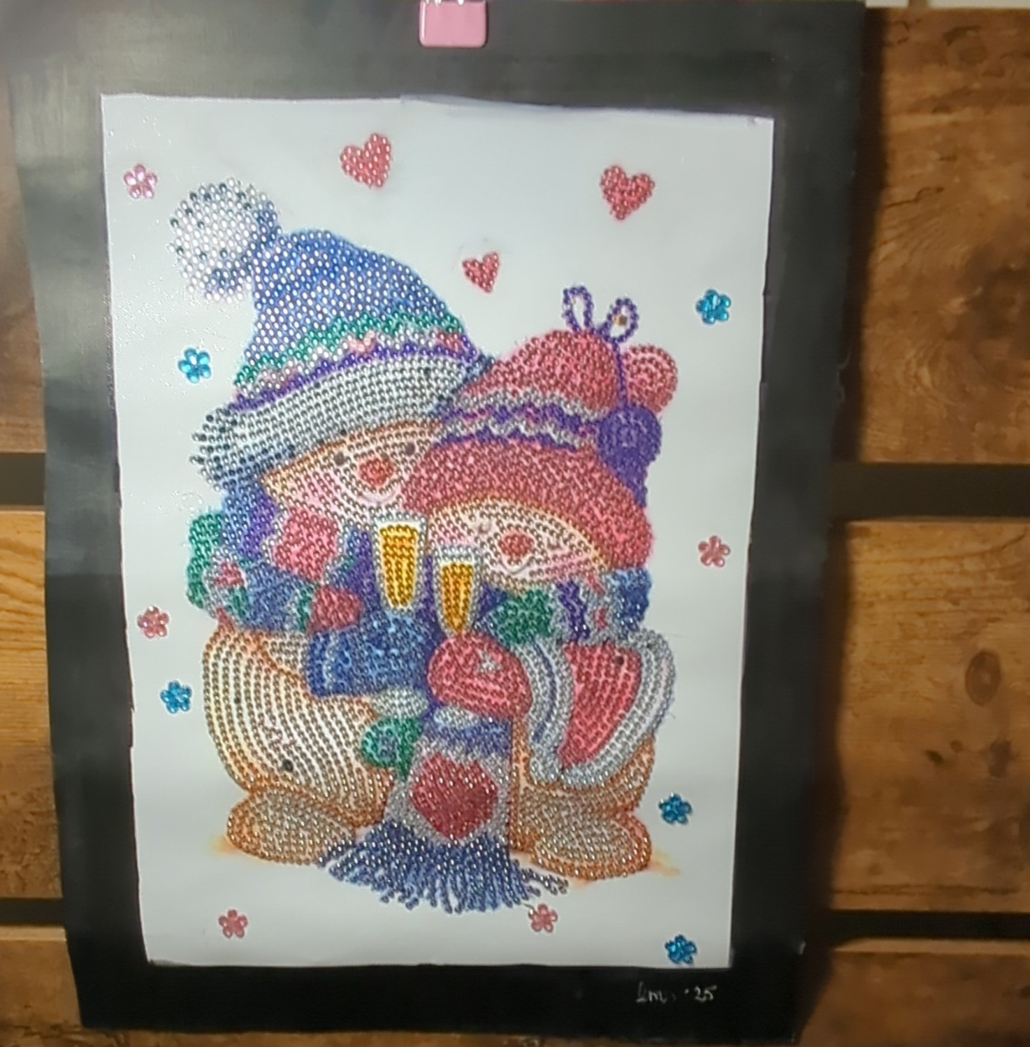 Holiday Cheer Rhinestone Snowmen Diamond Painting. 30×40 cm. Sealed. Unframed.