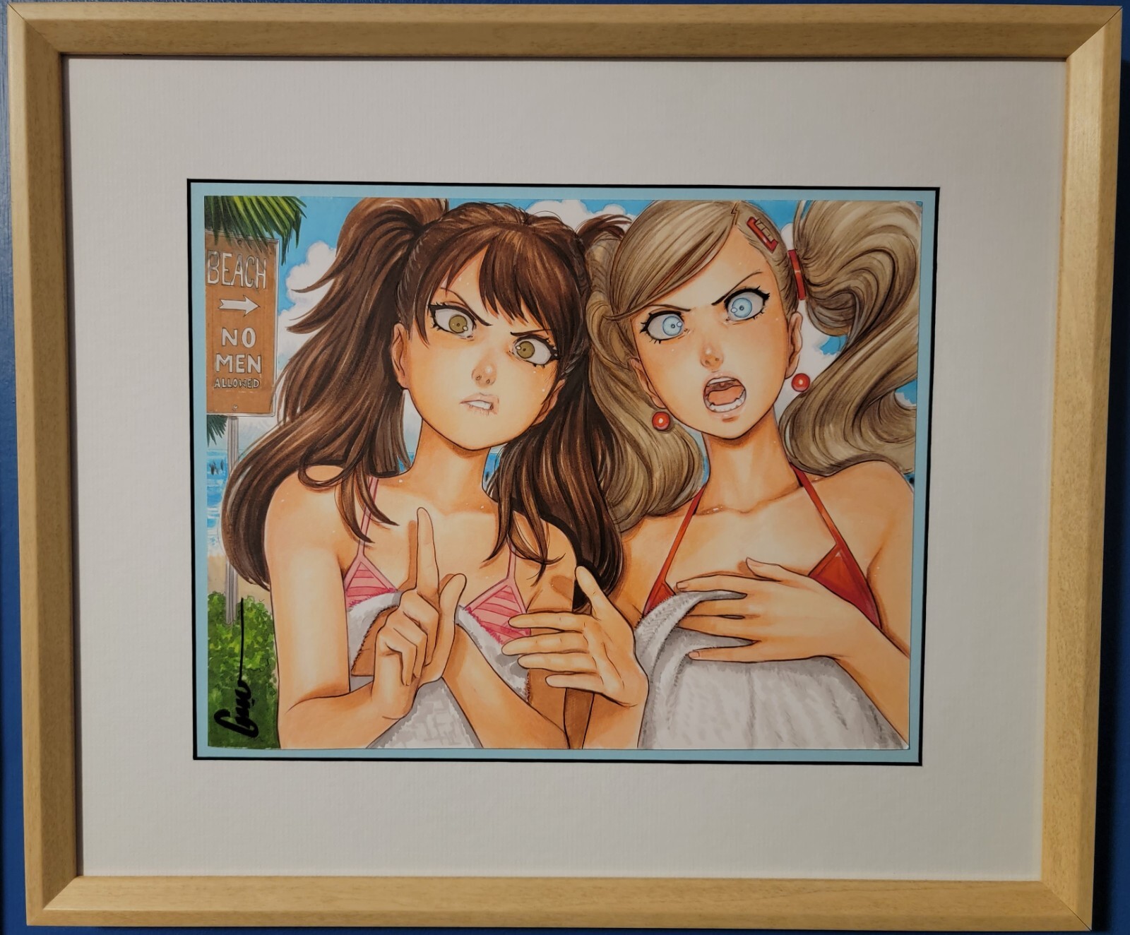 Omar Dogan Original Art Persona Custom Museum Glass Floating Frame