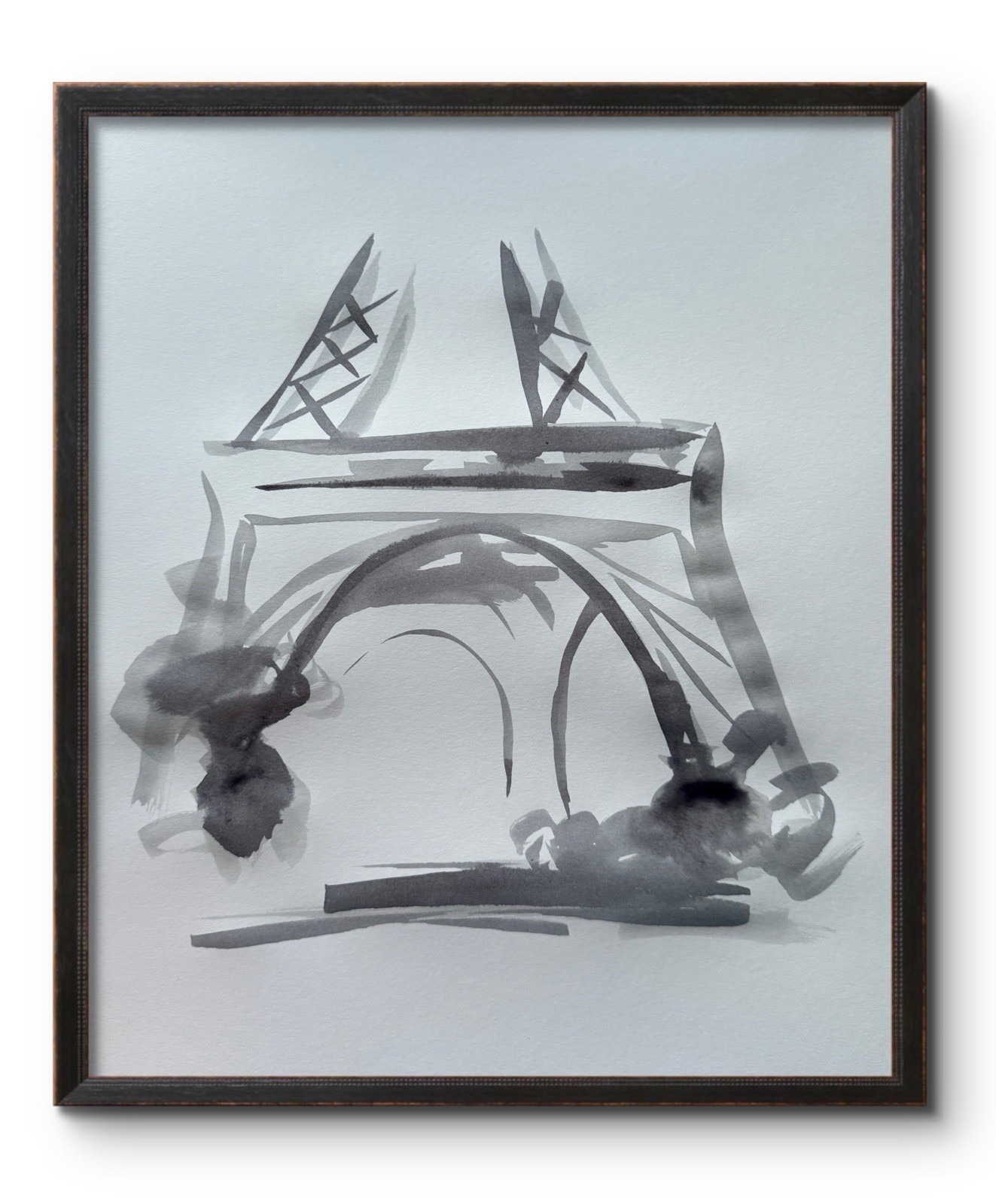 Eiffel Tower 14×11 Original Abstract Gallery PAPER Expressionistic Fine Art #11