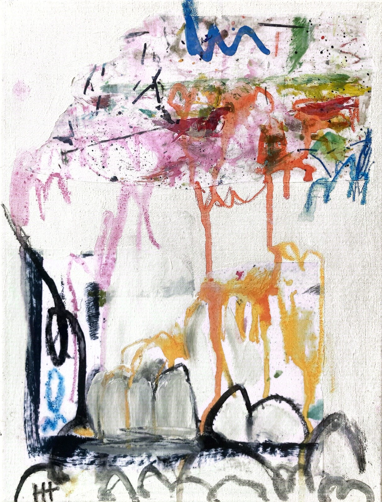 Hand Painted Abstract Colorful Acrylic 11×14 Canvas Painting, Holly Hammond