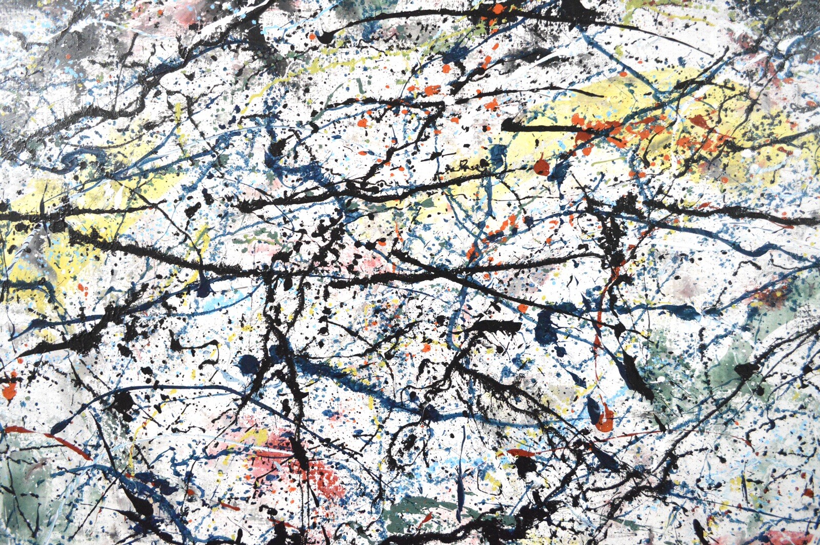 Pollock/Richter style Professional Painting 81” X 62”(6ft 9in)Abstract Modern XL
