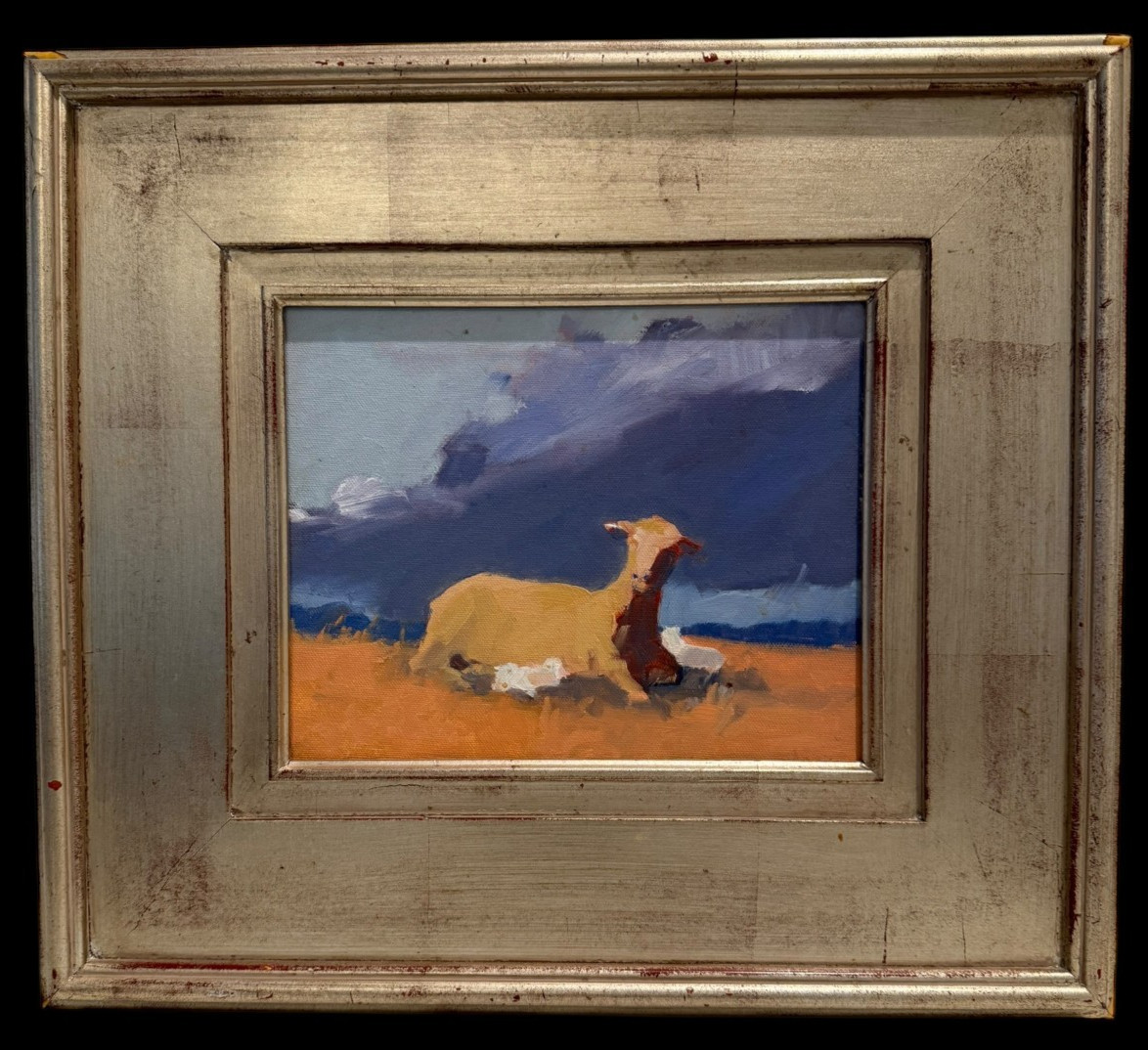 Arts & Crafts Plein Aire Impressionist Oil Painting Goats Mountain Landscape