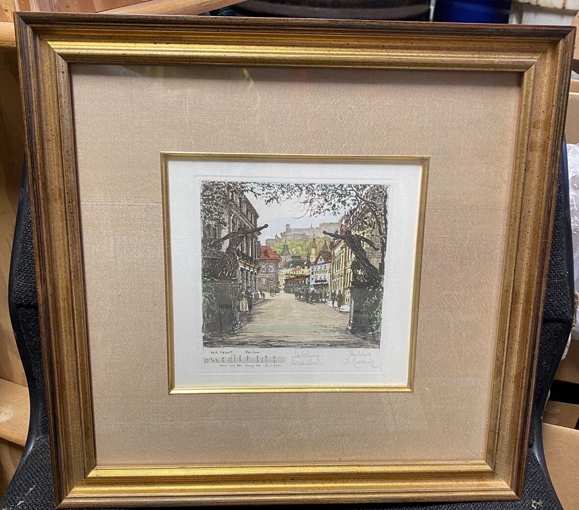 Vintage After HERTA CZOERNIG Hand Colored Etching «Salzburg/Modling